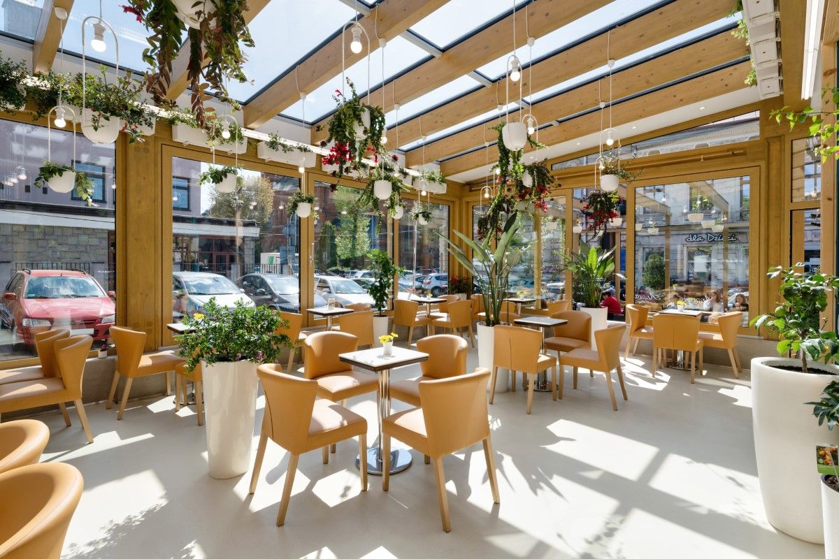 Taras z przeszklonym sufitem