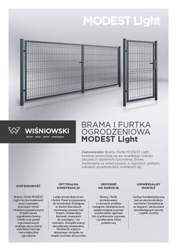 Brama i furtka ogrodzeniowa MODEST Light
